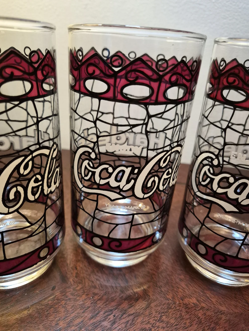 Vintage Coca Cola Clear Glasses with‎ Hardees On Side And Coca Cola  - Set of 4